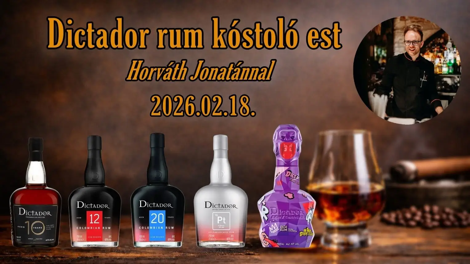 Dictador rum kóstoló est 🥃 - Horváth Jonatánnal