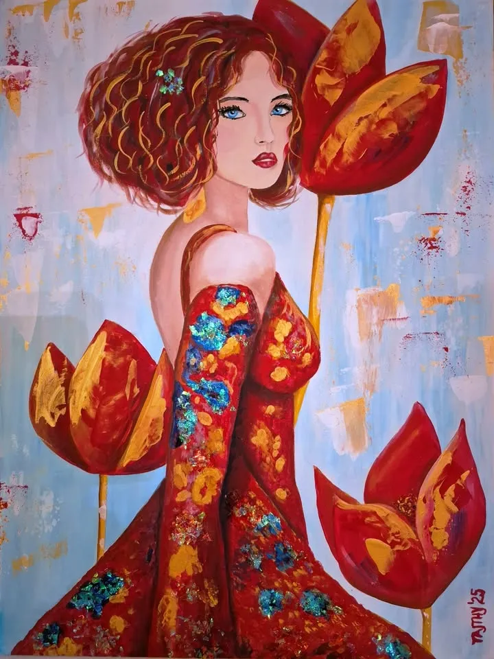 Kreativna kafa Szeged akrilna slika: Tulip Girl